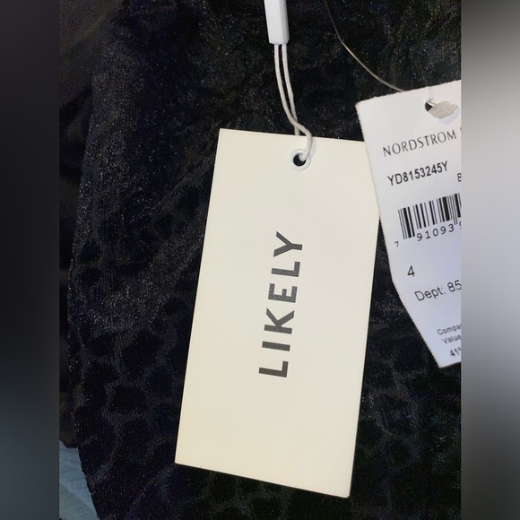 NWT LIKELY Leopard Burnout Wylie Mini Dress in Black 🖤 size 4 - Picture 6 of 6